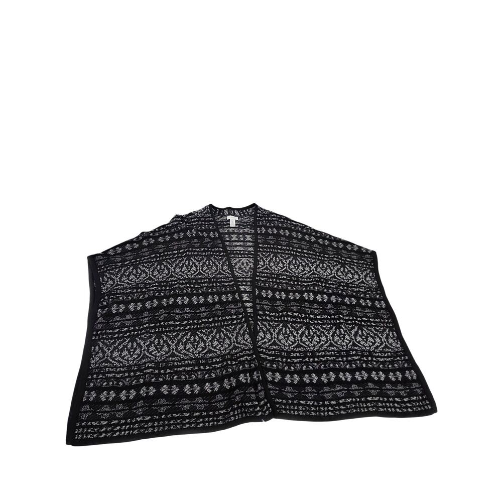 Chico's Dazzling Decoration Lyndie Cardigan Sweater Women's 1 Black Fair Isle